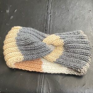 Gray and Cream Knitted Headband